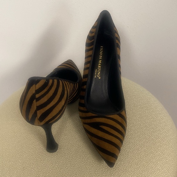 New Enzo Di Martino (Italy)Brown Zebra Print Women's Heels size 6 - Picture 5 of 7